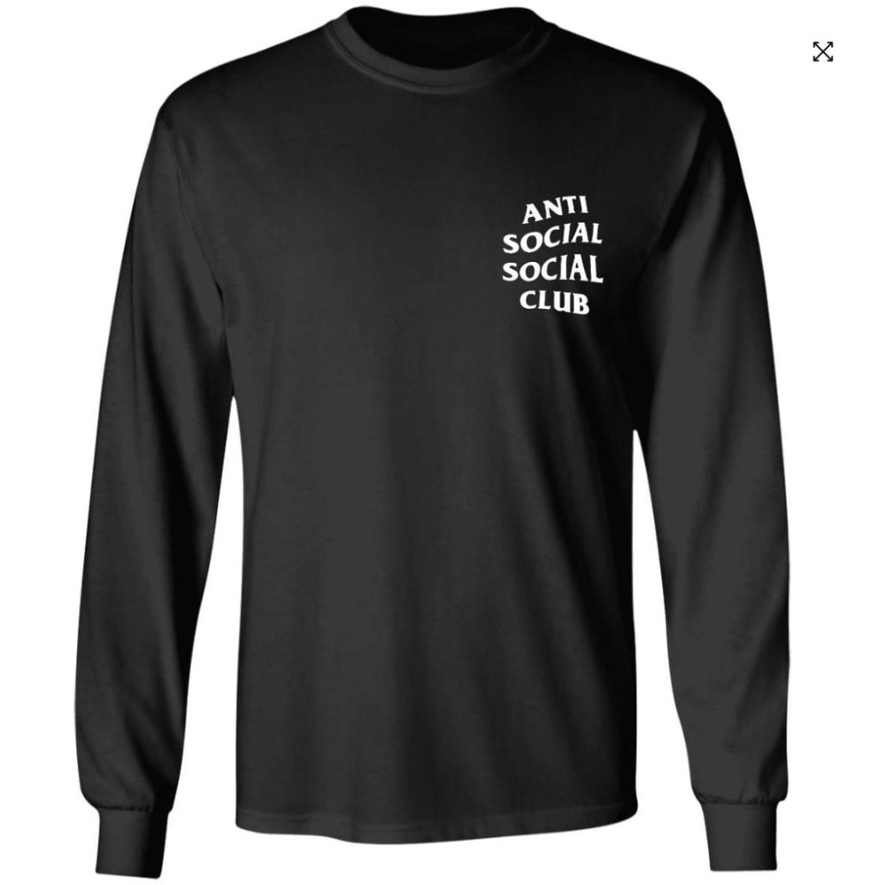 Anti Social Social Club Long Sleeve T-Shirt Size M, Black/White